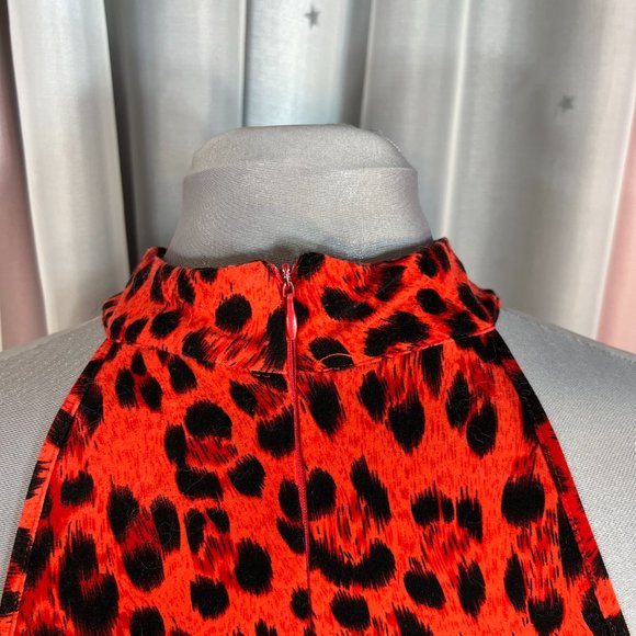 Long Red Leopard Print Dress, XXL - Picture 6 of 10